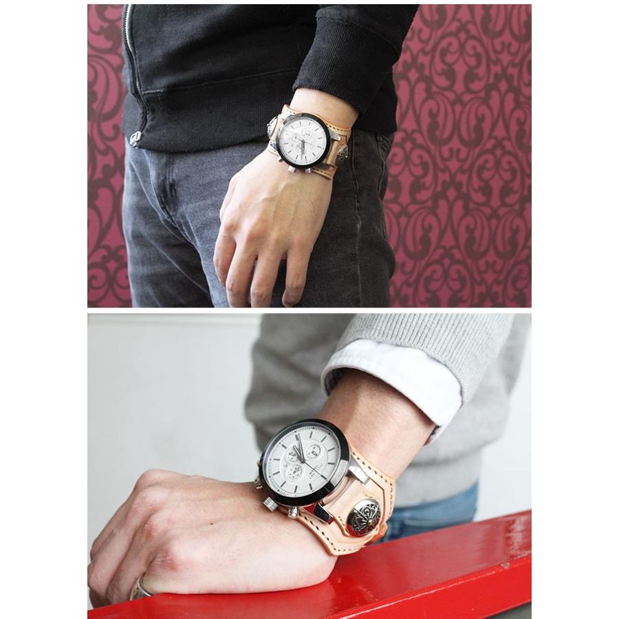 腕時計 メンズ クロノグラフ 本革 サドルレザー イタリアンレザー ブレスウォッチ 生活防水 蓄光 箱付き | DAYSART | 15