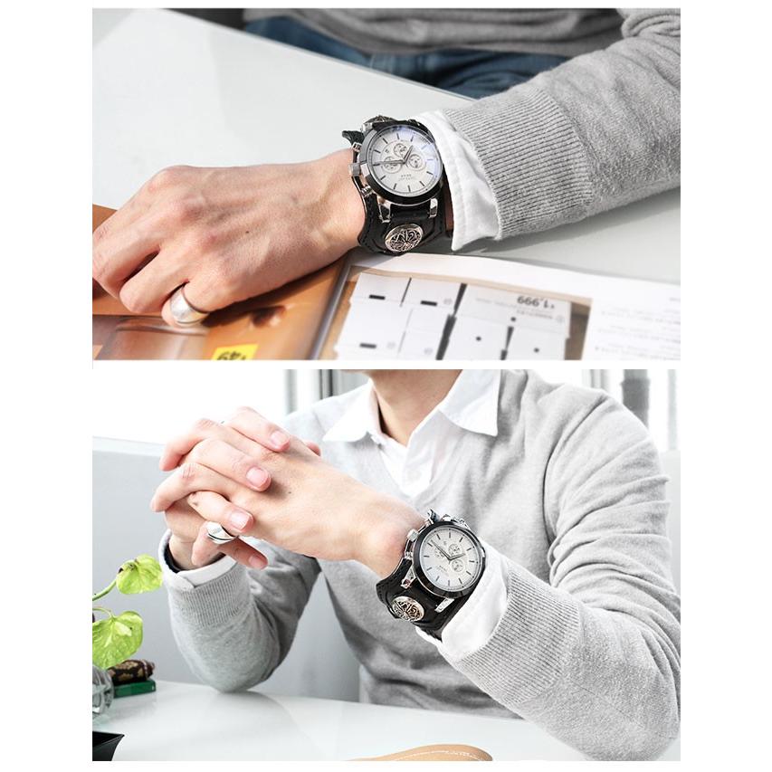 腕時計 メンズ クロノグラフ 本革 サドルレザー イタリアンレザー ブレスウォッチ 生活防水 蓄光 箱付き | DAYSART | 16