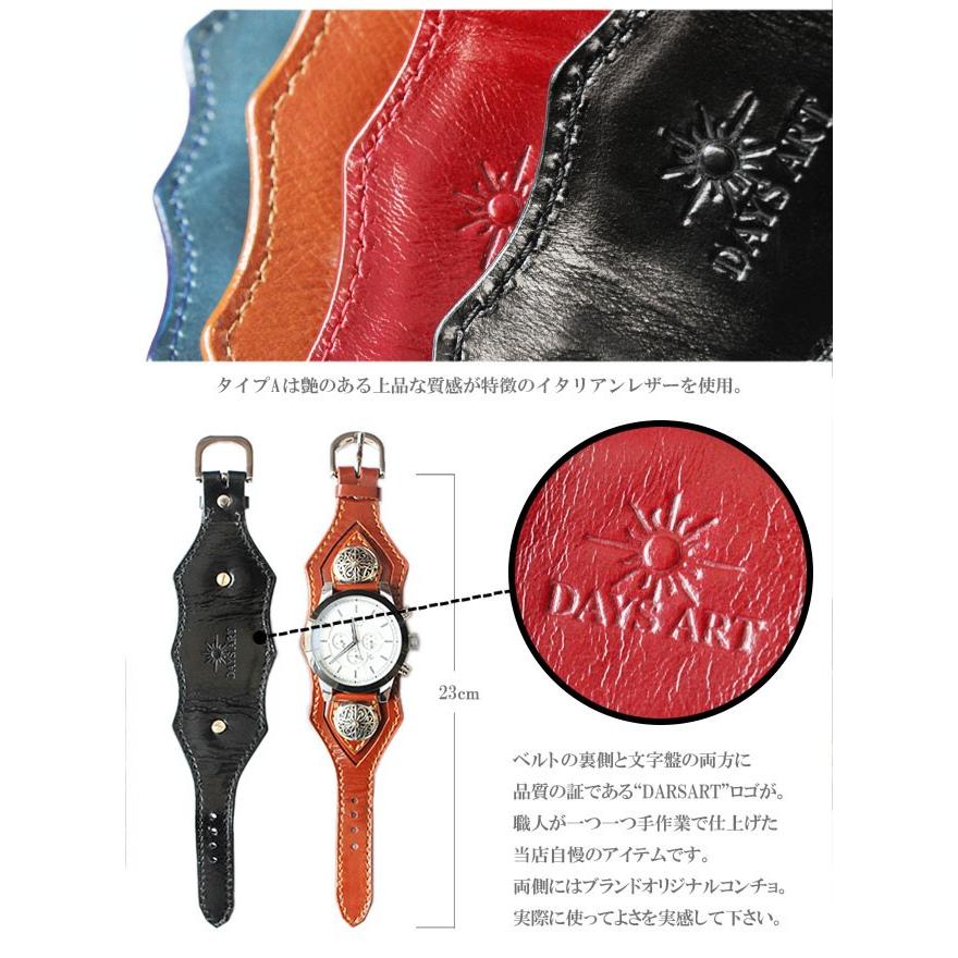 腕時計 メンズ クロノグラフ 本革 サドルレザー イタリアンレザー ブレスウォッチ 生活防水 蓄光 箱付き | DAYSART | 06