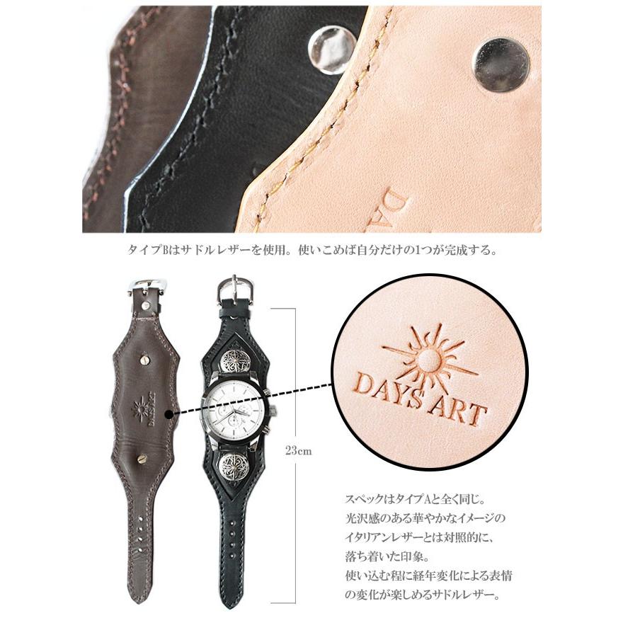 腕時計 メンズ クロノグラフ 本革 サドルレザー イタリアンレザー ブレスウォッチ 生活防水 蓄光 箱付き | DAYSART | 09