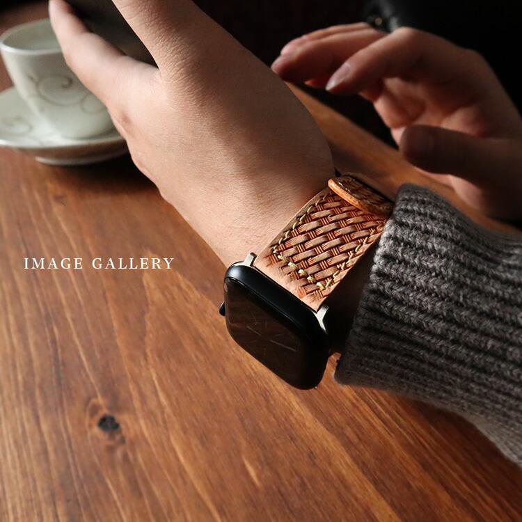Apple Watch 用バンド 42mm 44mm 8/7/6/SE/5/4/3/2/1 DaysArt バスケットカービング 本革 サドルレザー メンズ | DAYSART | 13