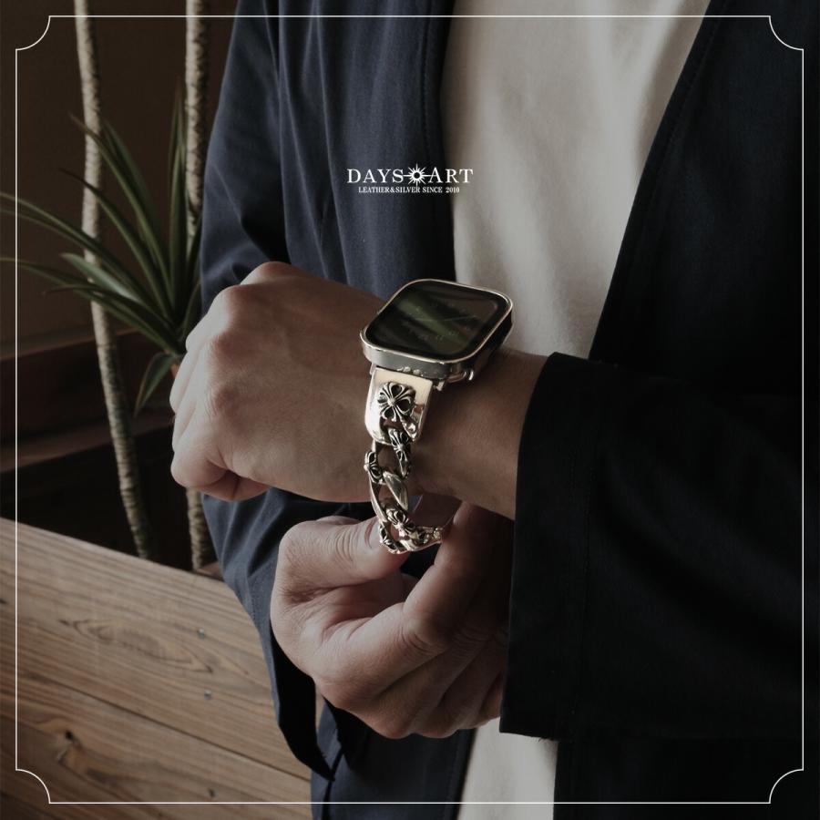 アップルウォッチ用 バンド apple watch シルバー925 メンズ 銀製 ベルト 替えバンド 49mm/46mm/45mm/44mm/42mm(Series 3 2 1) | DAYSART | 17