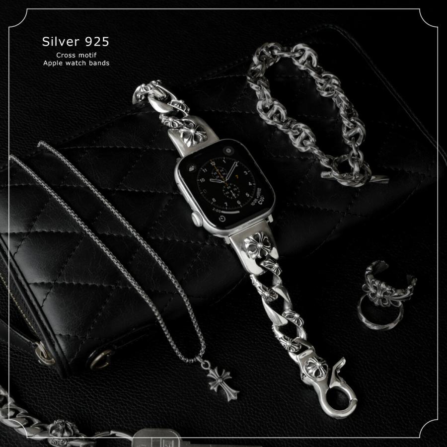 Apple Watch バンド シルバー925 チェーン メンズ レディース 銀製 クロスモチーフ アップルウォッチ 49mm/46mm/45mm/44mm/42mm(Series 3 2 1) |  | 01