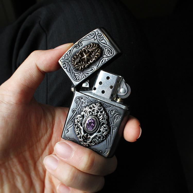 オイルライター Zippoライター good vibrations メンズ レディース ユニセックス シルバー925 アメジスト アンティーク加工 | ブランド登録なし | 04