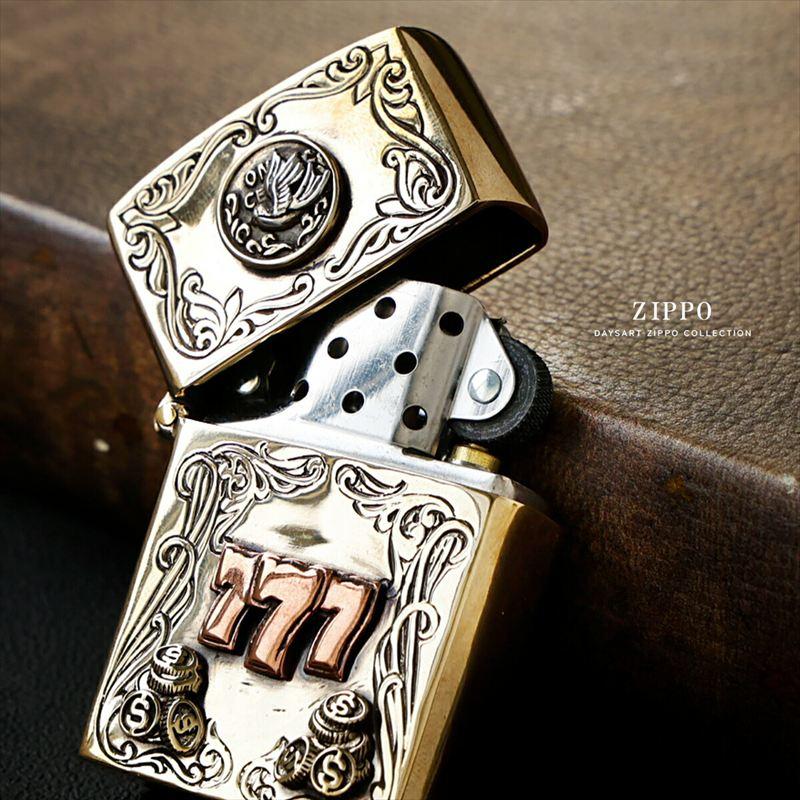 good vibrations Zippo ジッポ オイルライター 777 ラッキーナンバー ツバメ スワロー 真鍮×シルバー925 メンズ レディース アンティーク調 |  | 03