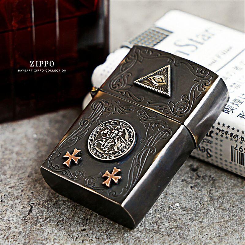 good vibrations Zippo ジッポライター プロビデンスの目 テンプル騎士団 クロス 十字架 シルバー925 ブラス 真鍮 カッパー アンティーク調 |  | 03