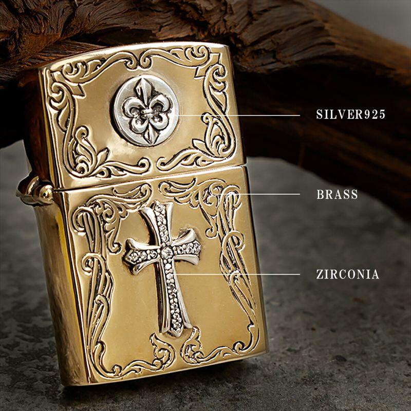 good vibrations Zippo ジッポライター クロス 十字架 ユリ 紋章 シルバー925 ブラス 真鍮 アンティーク調 メンズ レディース 正規品 ギフト |  | 05