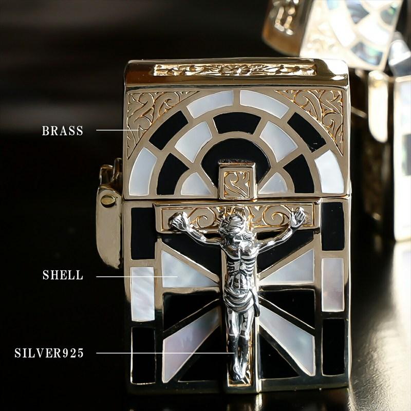 good vibrations グッドバイブレーション Zippo ジッポライター キリスト ステンドグラス シェル シルバー925 ブラス 真鍮 アンティーク調 |  | 07