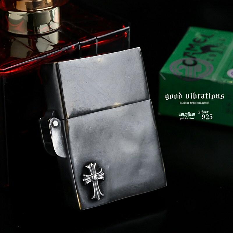good vibrations グッドバイブレーション Zippo ジッポライター クロス 十字架 シルバー925 真鍮 ブラス いぶし加工 メンズ | 