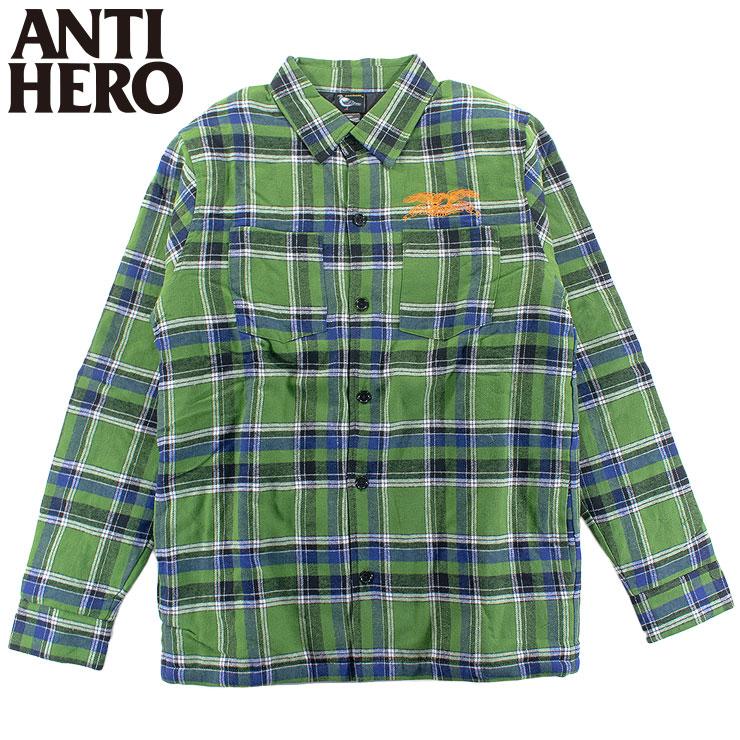 ANTIHERO アンタイヒーロー メンズ 長袖 シャツ フリース フランネル 