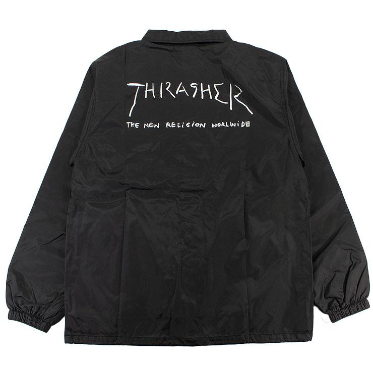 【USA製】THRASHER スラッシャー　ナイロン　コーチジャケット　黒 S THRASHER（スラッシャー） コーチジャケット GONZ COACH JACKET メンズ