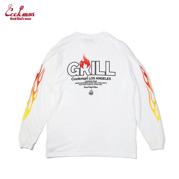 COOKMAN（クックマン） ロンT Grill WHITE ロングスリーブTシャツ 