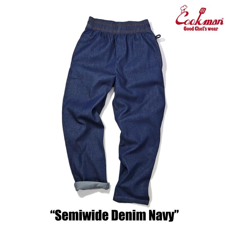 COOKMAN（クックマン） Chef Pants Semiwide Denim Navy シェフパンツ