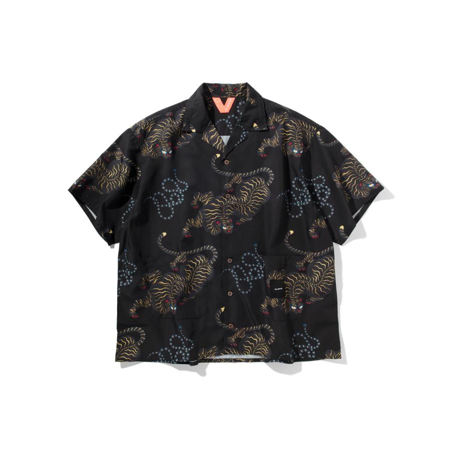 FLATLUX Bite Ss-Shirt Coral Lサイズ 柄シャツ 蛇 FLATLUX Bite Ss-Shirt CORAL フラットラックス バイトSSシャツ