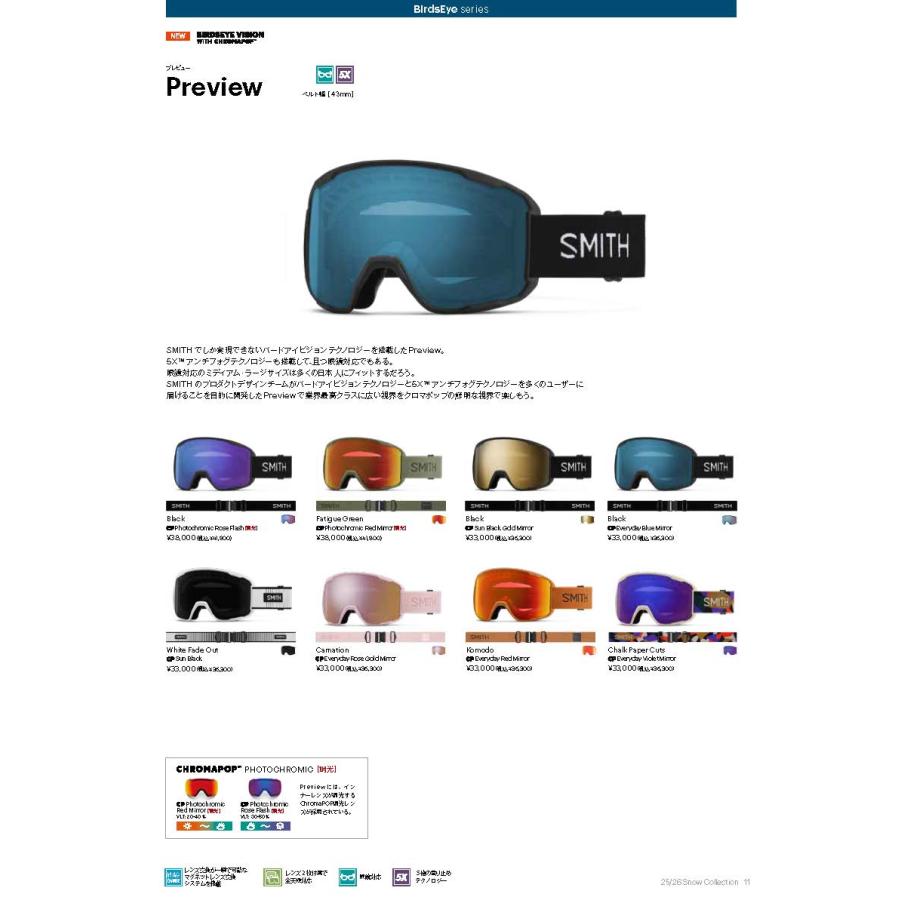 SPHERICAL SERIES SMITH スミス 25/26 Preview 調光 プレビュー クロマ