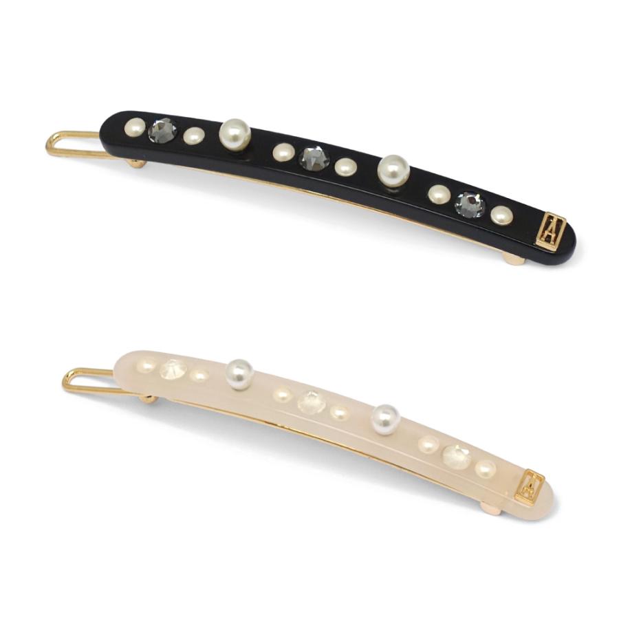 Alexandre de Paris クリスタル パール スクエア バレッタ Alexandre de Paris クリスタル パール スクエア バレッタ