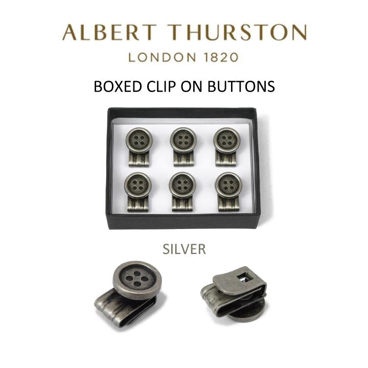ALBERT THURSTON アルバートサーズトン クリップオンボタン BOXED 6CLIP-ON BUTTONS サスペンダー用 冠婚葬祭 プレゼントにも | albert thurston | 01