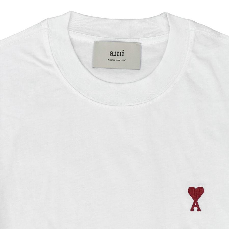 【新品未使用】AMI アミパリス　Tシャツ　白赤　ハート　Lサイズ 希少 関税込】AMI PARIS / アミパリス ハートロゴ Tシャツ (AMI PARIS