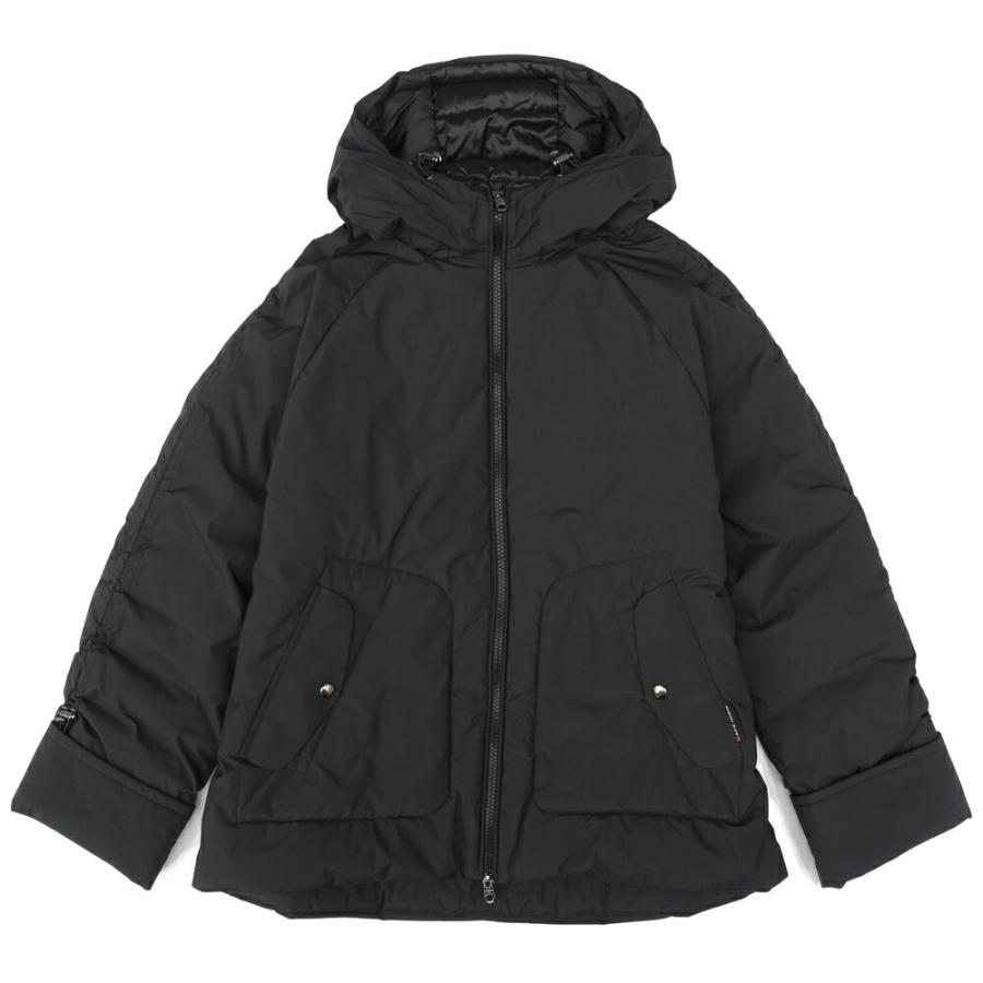 CAPEHORN フード付きダウンジャケット 42サイズ　ブラック CAPEHORN（ケープホーン） CARSE レディース オーバーサイズフィット