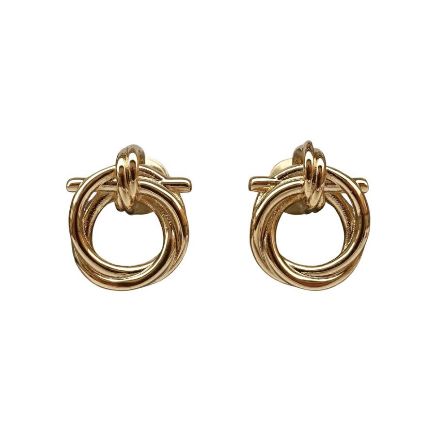 FERRAGAMO フェラガモ ツイストガンチーニピアス イヤリング GANCINI GANCIO 760671 765593 ゴールド | FERRAGAMO