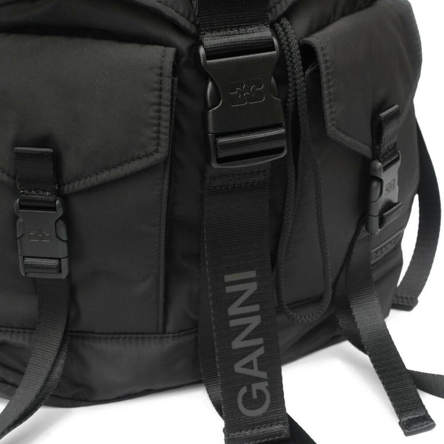 GANNI ガニー リサイクルテックバックパック リュック レディース Recycled Tech Backpack BLACK 099 A4755｜daytripper｜02