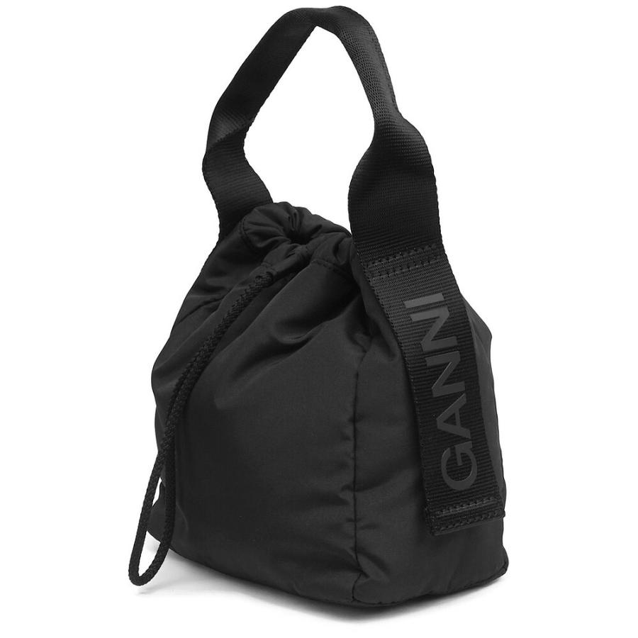 トートバッグ Ganni FW24 Black polyester handbag (A5740 099) GANNI ガニー ブラックテックポーチバッグ ハンドバッグ