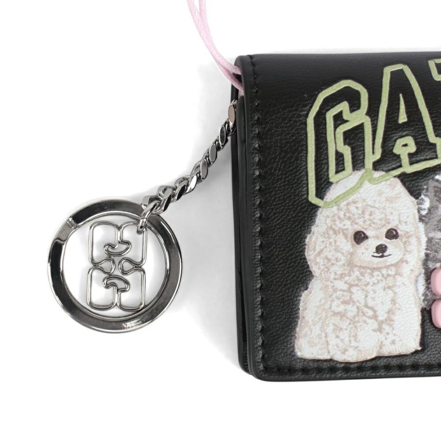 可愛い【GANNI】ガニー アニマル GANNI Bou カードホルダー 黒 GANNI ガニー レディースカードホルダー ブラックアニマル Black