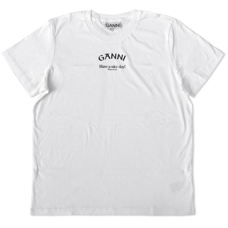GANNI（ガニー） ロゴ半袖Tシャツ オーガニックコットン Thin Jersey