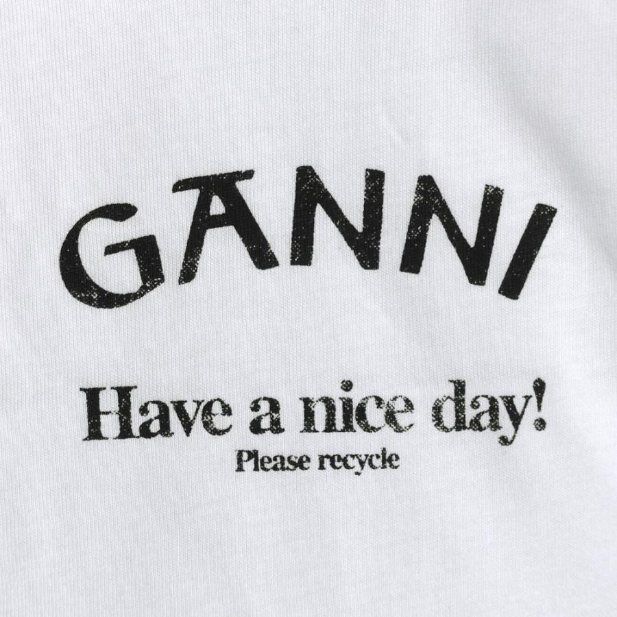 【正規品保証】新品 GANNI ガニー ロゴ オーガニックコットン ブラック GANNI（ガニー） ロゴ半袖Tシャツ オーガニックコットン Thin Jersey