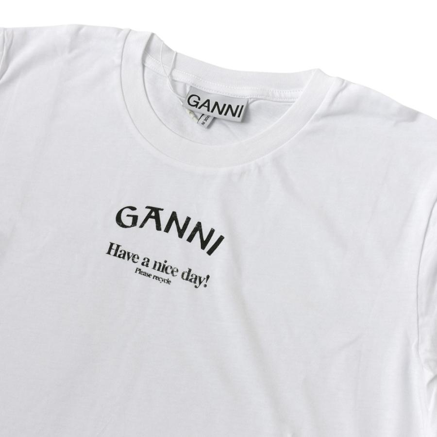 GANNI（ガニー） ロゴ半袖Tシャツ オーガニックコットン Thin Jersey
