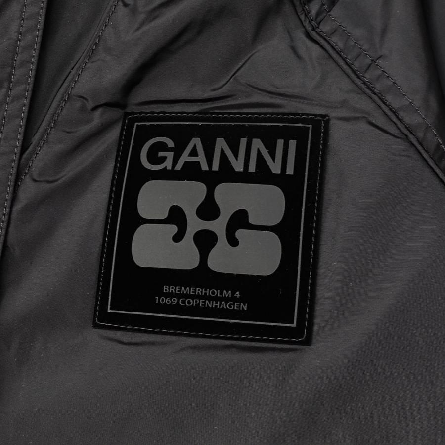 GANNI ガニー ブラックナイロンジャケット レディース Black Nylon Jacket W0736 BLACKの画像