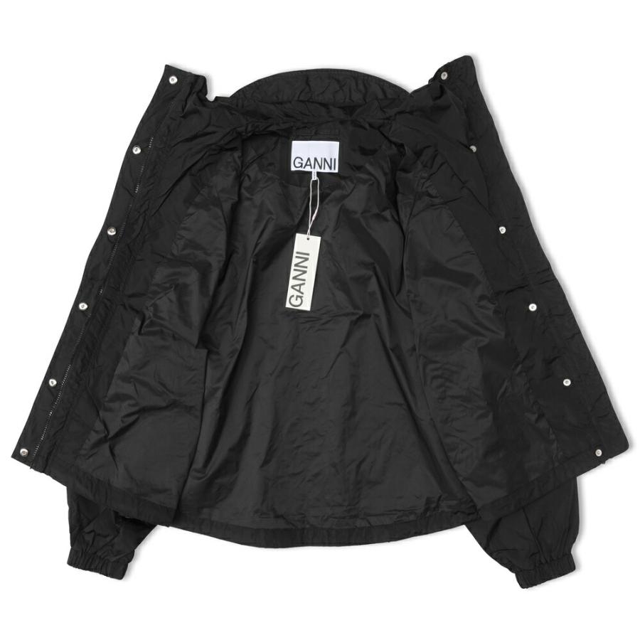 GANNI ガニー ブラックナイロンジャケット レディース Black Nylon Jacket W0736 BLACKの画像