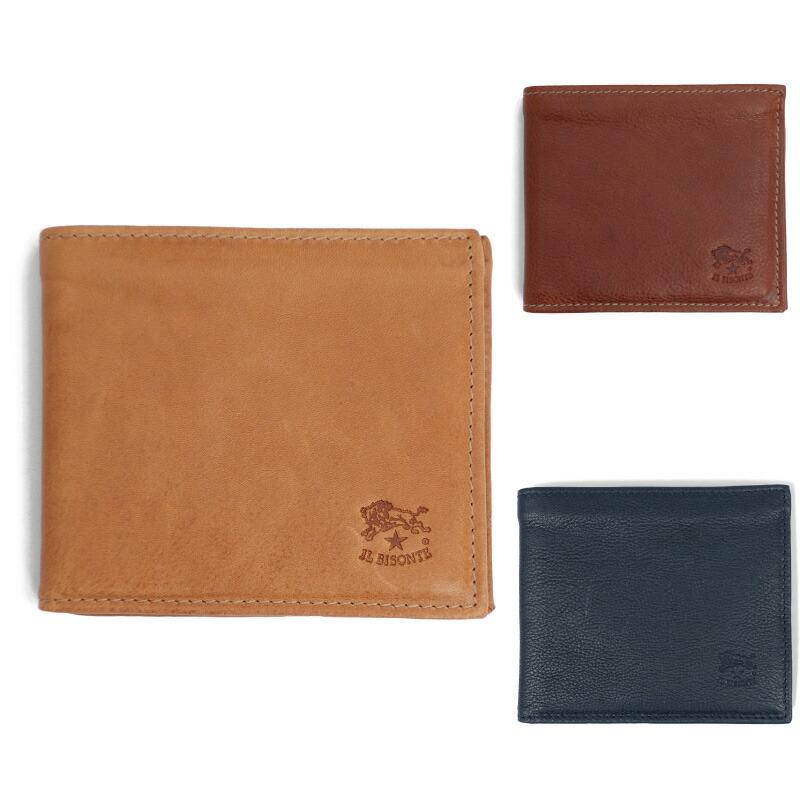 IL BISONTE イルビゾンテ 小銭入れ付き二つ折りレザー財布 SBW007