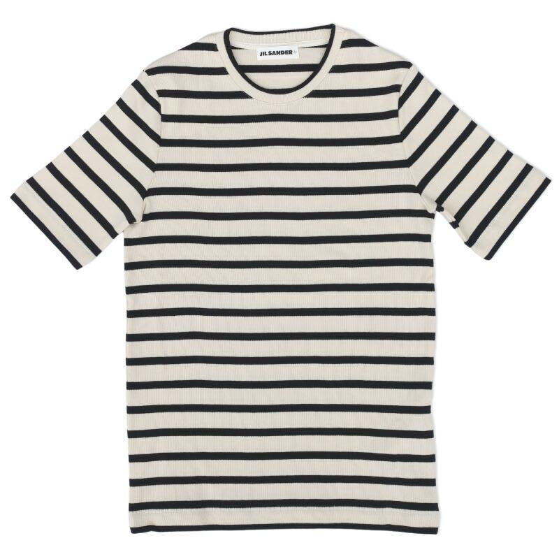 JIL SANDER ジルサンダー レディース ロゴ半袖ボーダーTシャツ クルー  