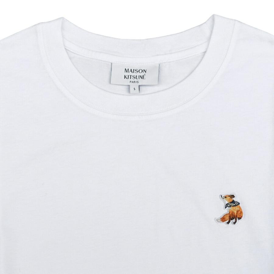 メゾンキツネ　トリコロールフォックス　ユニセックス　ポロシャツ　Ｓ　ホワイト MAISON KITSUNE（メゾン キツネ） ポロシャツ 男女兼用 半袖