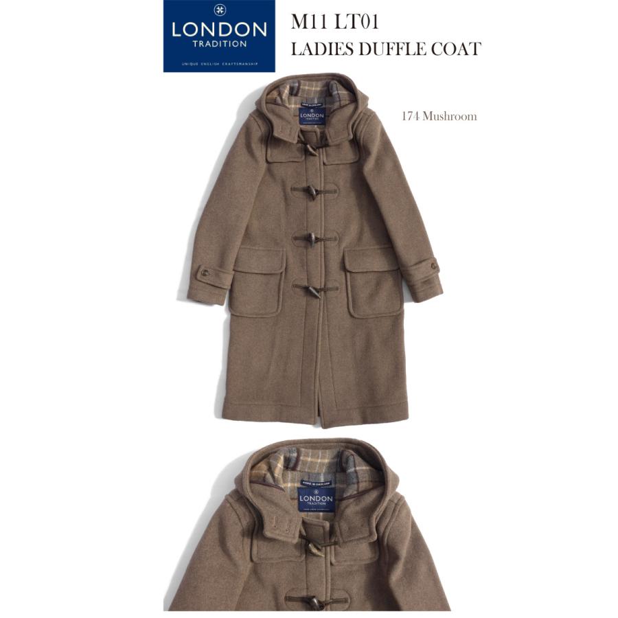 LONDON TRADITION ロンドントラディション M11 LT01 LT60 レディースダッフルコート LADIES DUFFLE COAT メルトン ロング丈 ウール チェック｜daytripper｜02