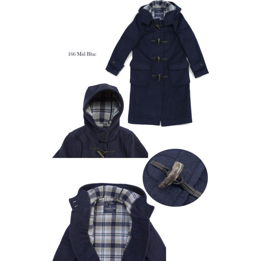 LONDON TRADITION ロンドントラディション M11 LT01 LT60 レディースダッフルコート LADIES DUFFLE COAT メルトン ロング丈 ウール チェック｜daytripper｜05