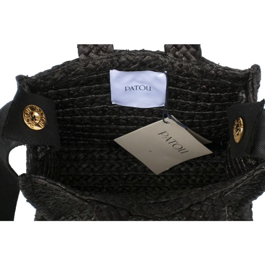 PATOU パトゥ ラフィア スモールトートバッグ PATOU SMALL TOTE BAG ショルダーバッグ AC0440140 999B BLACK｜daytripper｜07