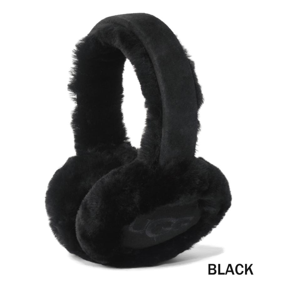 UGG 耳あて 黒 新品タグ付き UGG（アグ） レディース シープスキン エンブロイダリー イヤーマフ W