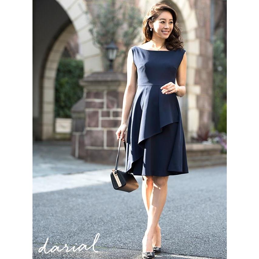 ドレス Darial 大桑マイミ ドレープシンプルミディアムaラインドレス 結婚式 二次会 パーティ レディース パーティードレス フォーマル お 4e Dazzy Store 通販 Yahoo ショッピング