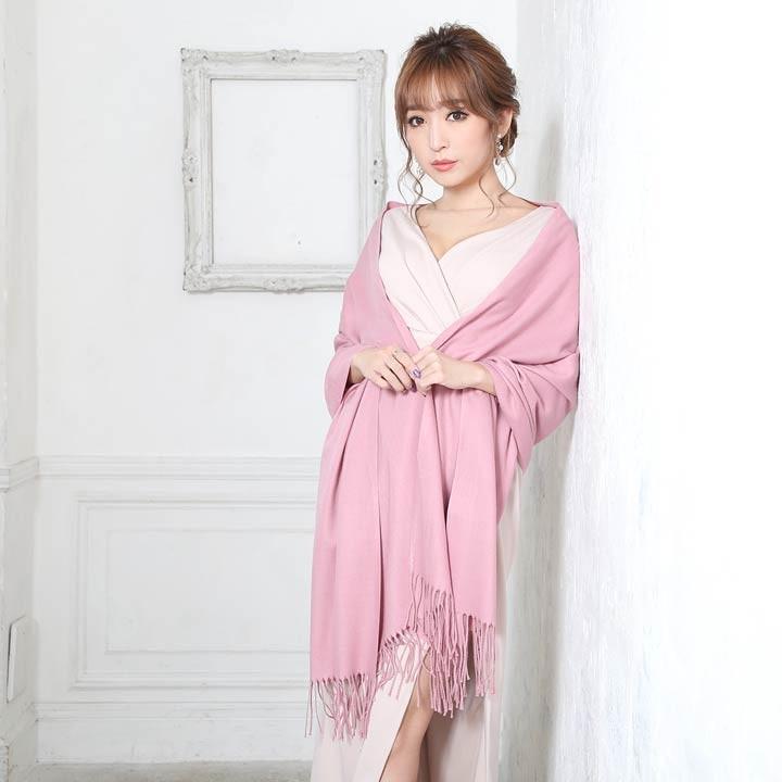 ドレス 結婚式 パーティードレス シンプル 大判 ストール 黒 白 グレー ピンク シンプル 無地 杉山佳那恵 羽 Od7d017 Dazzy Store 通販 Yahoo ショッピング