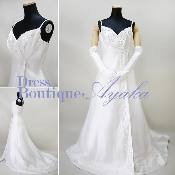 ハリのある純白サテン【お家de試着可】9号 新品・未使用 | 