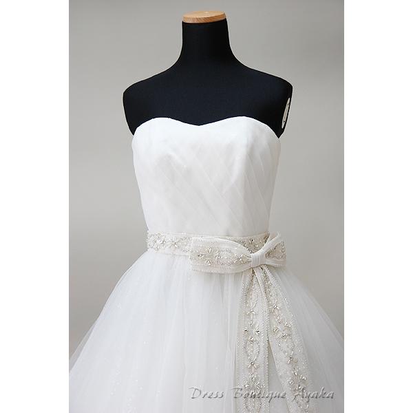 ワタベウエディング alohina moe lino  ウェディングドレス クリーニング済 Aライン プリンセスドレス 11号 ワンオーナー 前撮り 編み上げ仕様 |  | 02