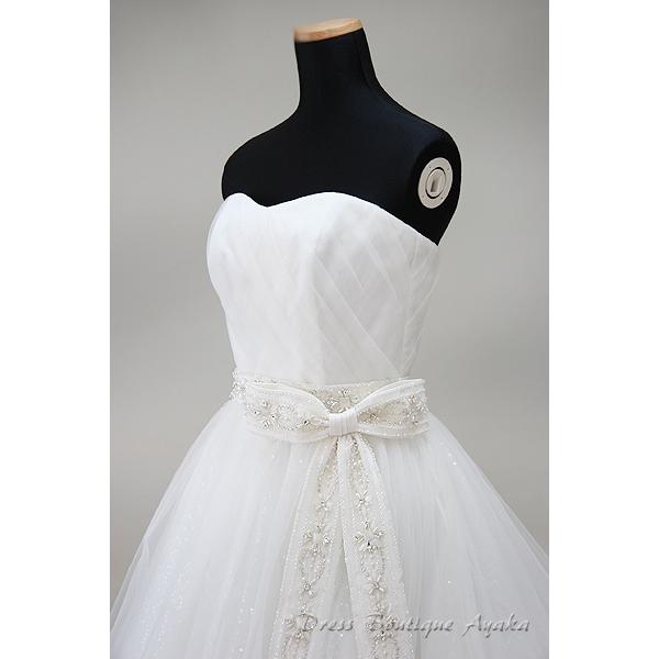 ワタベウエディング alohina moe lino  ウェディングドレス クリーニング済 Aライン プリンセスドレス 11号 ワンオーナー 前撮り 編み上げ仕様 |  | 04