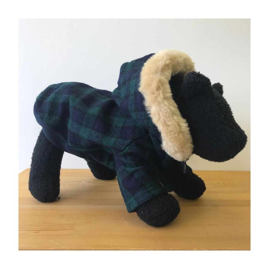 犬の服　ウールガーゼチェックパーカー　M　犬　服　ドッグウェア【ネコポス便可〇】 | 