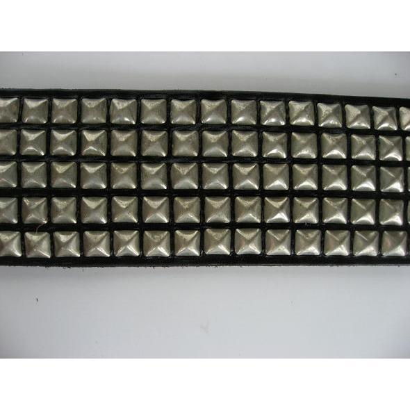 HTC (Hollywood Trading Company) #14 PYRAMID BELT BLACK×SILVER 5連ピラミッドスタッズベルト ブラック×シルバー | ハリウッドトレーディングカンパニー | 03