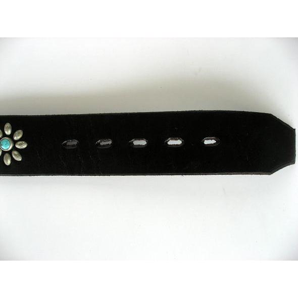 HTC (Hollywood Trading Company) TURQUOISE FLOWER BELT ターコイズフラワーベルト ブラックレザー | ハリウッドトレーディングカンパニー | 04