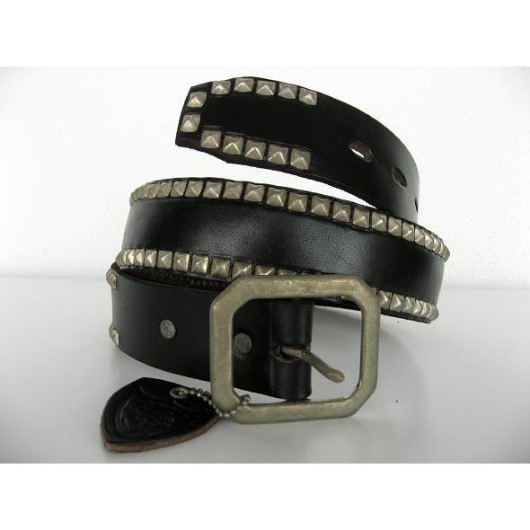 HTC (Hollywood Trading Company) EDGE PO PYRAMID BELT BLACK×SILVER ピラミッドスタッズベルト ブラック×シルバー | ハリウッドトレーディングカンパニー | 01