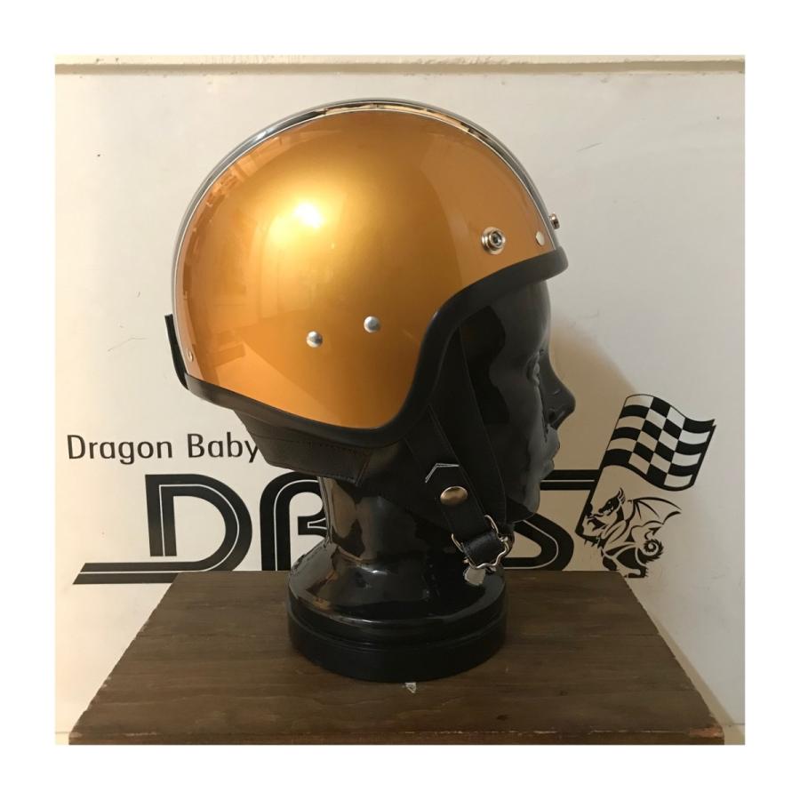【DBMSオリジナル】STADIUM PROJECT 3 Type / ROCKET 3  GOLD×BLACK (バイザー用スナップボタン：あり) UK復刻ヘルメット｜dbms｜05