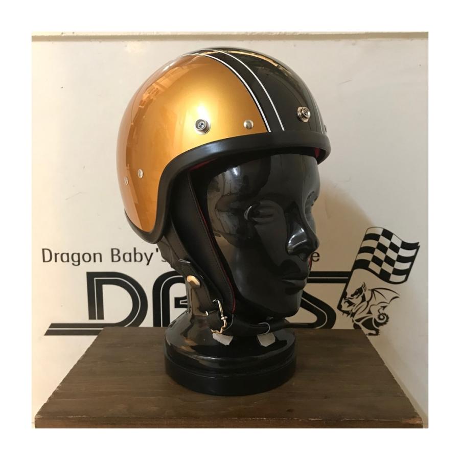【DBMSオリジナル】STADIUM PROJECT 3 Type / ROCKET 3  GOLD×BLACK (バイザー用スナップボタン：あり) UK復刻ヘルメット｜dbms｜06